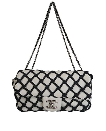 Medium Canebiers Net Flap Bag, front view